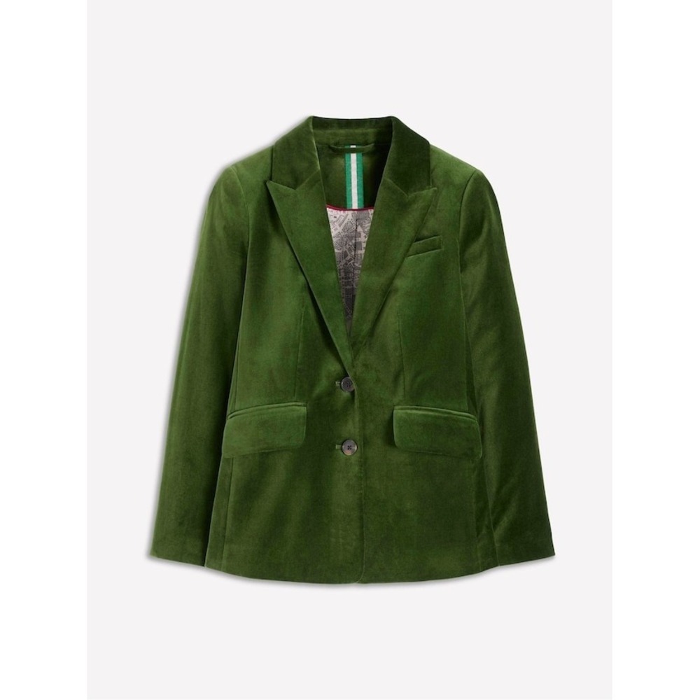 Boden Stamford Blazer Green Velvet 16-18R New With‎ Tags